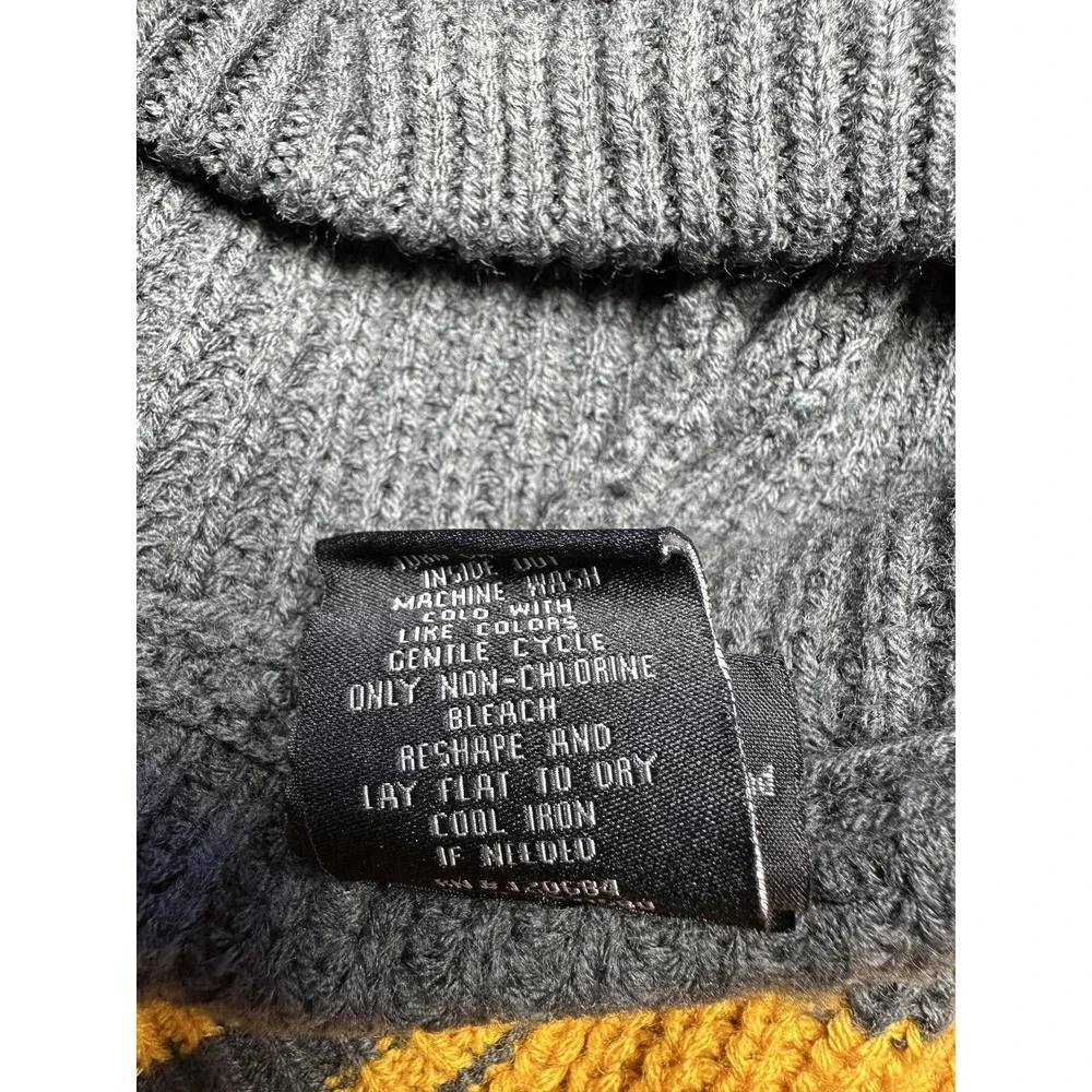 Harry Potter‎ Sweater Hoodie Size 1 Gray Yellow Hufflepuff Knit Pullover